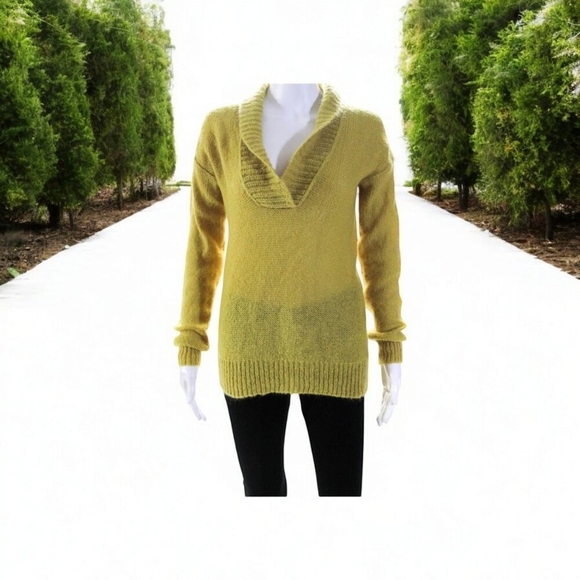 J Crew Women's Medium Shawl Collar Pullover Sweater Mohair Y2K Preppy Grunge - Picture 11 of 12